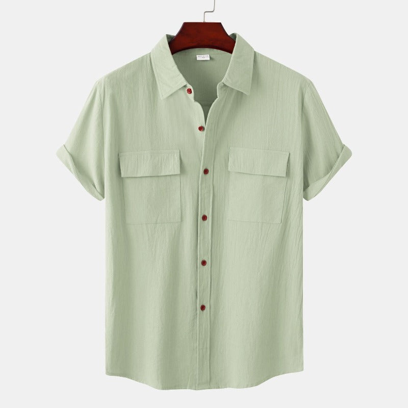 Linen Short-Sleeved Shirts Men's Shirts